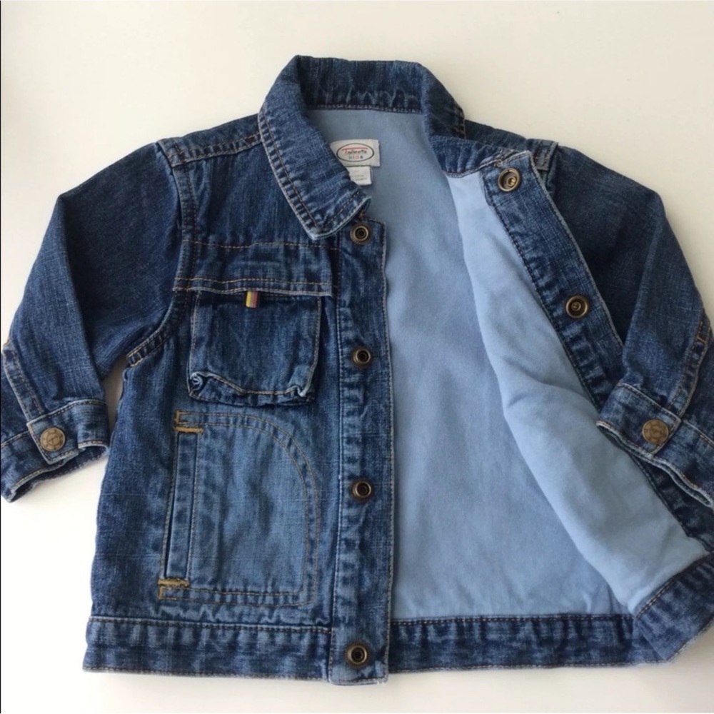 Vintage Talbots Jean Jacket Boys 12 mo Flannel Lined Tabs